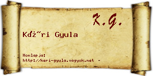 Kéri Gyula névjegykártya