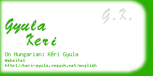 gyula keri business card